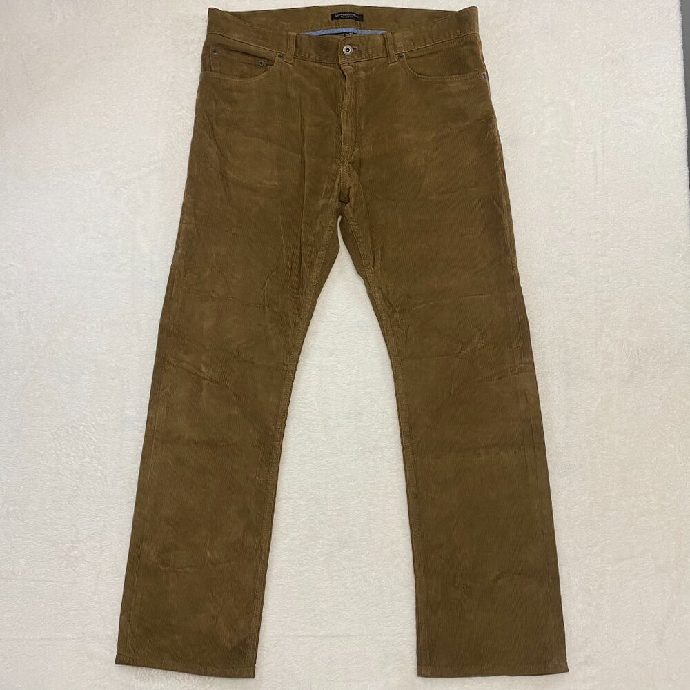 Banana Republic Men's Corduroy Pants Brown 38x32 Straight Leg Pima Cotton Chino